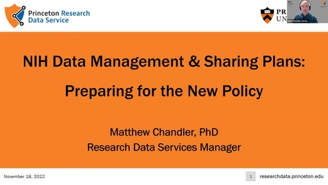 Thumbnail for entry NIH Data Management and Sharing Plans: Preparing for the New Policy