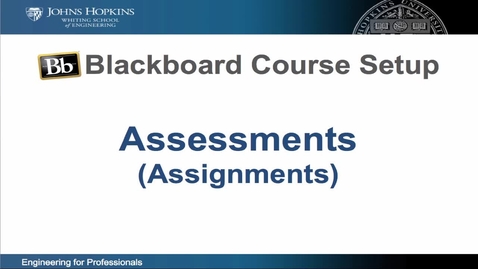 Thumbnail for entry Bb Course Setup - Assessments