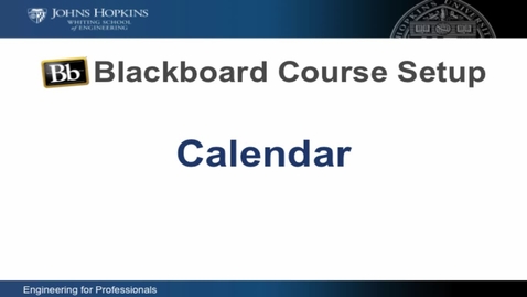 Thumbnail for entry Bb Course Setup - Calendar
