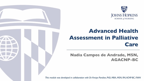 Thumbnail for entry Advanced Health Assessment in Palliative Care--Andrade