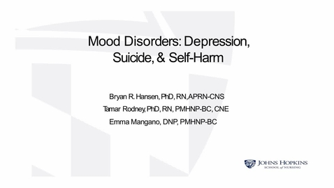 Thumbnail for entry Mood Disorders - Tamar Rodney