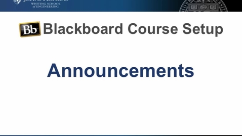 Thumbnail for entry Bb Course Setup - Announcements