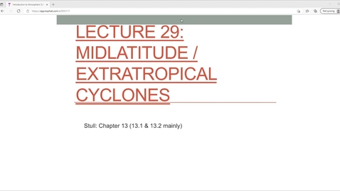 Thumbnail for entry Lecture 29: Midlat Cyclones