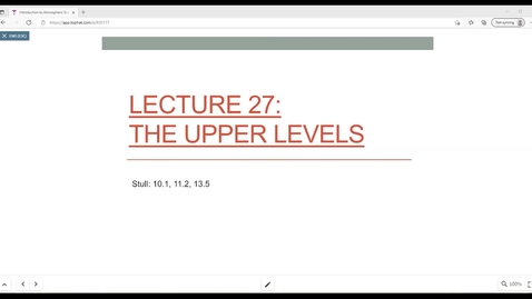 Thumbnail for entry Lecture 27: Upper Levels