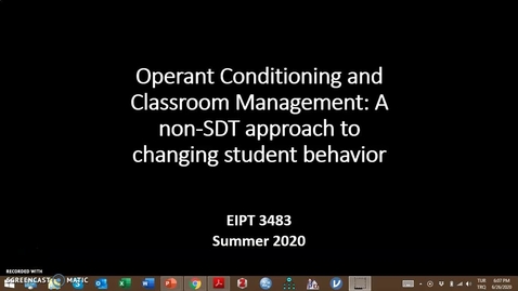 Thumbnail for entry Video Lecture Series#24 Operant Conditioning and classroom management-1