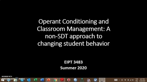 Thumbnail for Video Lecture Series#24 Operant Conditioning and classroom management-1