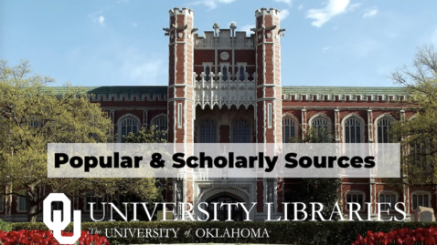 Thumbnail for entry Popular and Scholarly Sources Tutorial