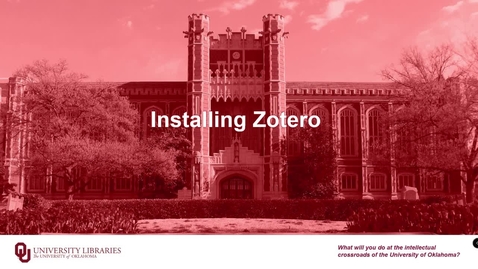 Thumbnail for entry Zotero Installation Instructions