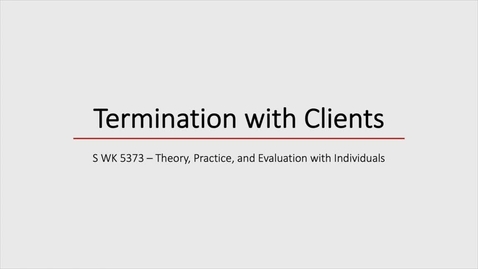 Thumbnail for Termination with Clients - SWK 5373  - Cannon