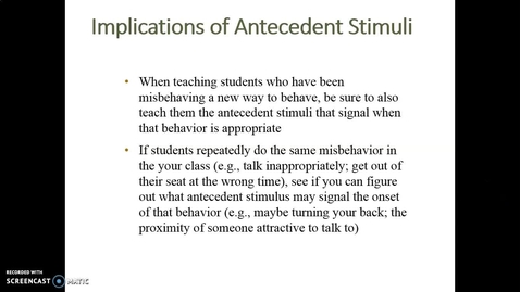 Thumbnail for entry Video Lecture Series#24 Operant Conditioning and classroom management-7