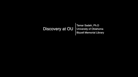 Thumbnail for Beyond OUr Walls: Tamar Sadeh - ExLibris Discovery