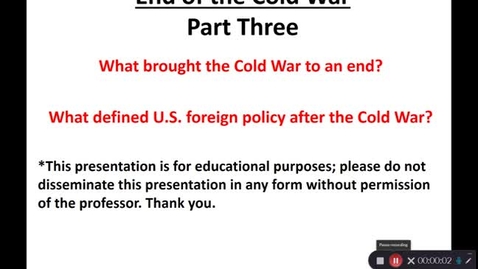 Thumbnail for entry April 27: End of the Cold War - Part Three