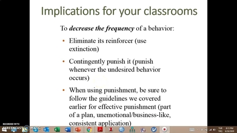 Thumbnail for Video Lecture Series#24 Operant Conditioning and classroom management-4 - Quiz