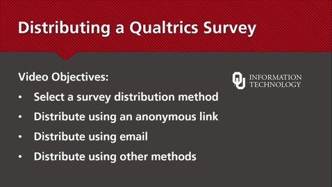 Thumbnail for entry Qualtrics: Distributing a Survey