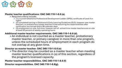 Thumbnail for 10. Center - Master teacher qualifications - updated 2025