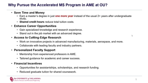 Thumbnail for AME accelerated MS program application process