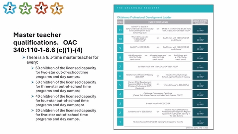 Thumbnail for 12. Center - Master teacher qualifications (OST and Day Camps) - MT ratios - updated 2025