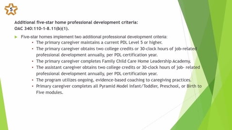 Thumbnail for 29. Home - Additional 5 star criteria - Professional development - updated 2025