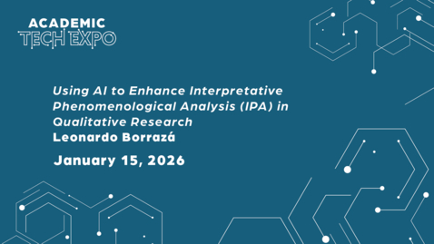 Thumbnail for Leonardo Borrazá - Using AI to Enhance Interpretative Phenomenological Analysis (IPA) in Qualitative Research [2026 ATE]