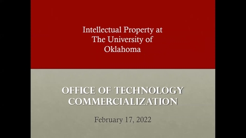 Thumbnail for entry OnPoint_OUHSC Compliance and Research Training - Intellectual Property at The University of Oklahoma