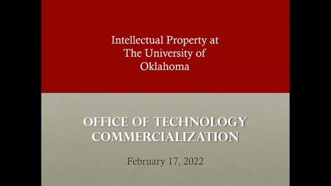 Thumbnail for OnPoint_OUHSC Compliance and Research Training - Intellectual Property at The University of Oklahoma