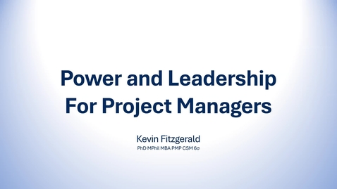 Thumbnail for Power and Leadership for PMs - 20250204