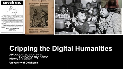 Thumbnail for entry Aparna Nair: Cripping the Digital Humanities (DH@OU5 Digital Humanities Symposium)