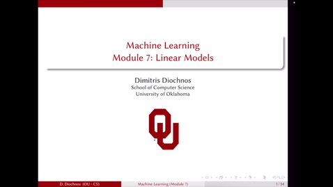 Thumbnail for entry Introduction to Linear Models - CS 5003 - Diochnos