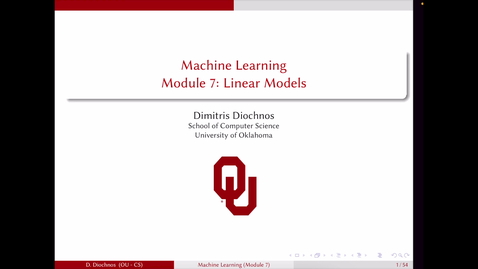 Thumbnail for Introduction to Linear Models - CS 5003 - Diochnos