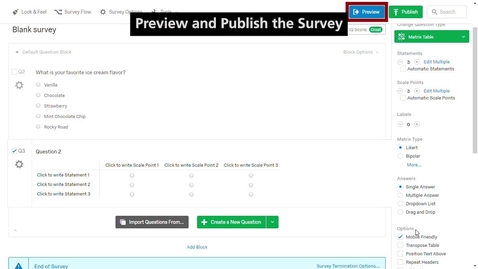 Thumbnail for entry Qualtrics: Creating a Blank Survey (4/4)