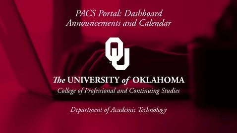 Thumbnail for PACS Portal - Announcements &amp; Calendar