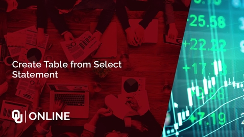 Thumbnail for Create Table from Select Statement - DSP 5673 - Youssef