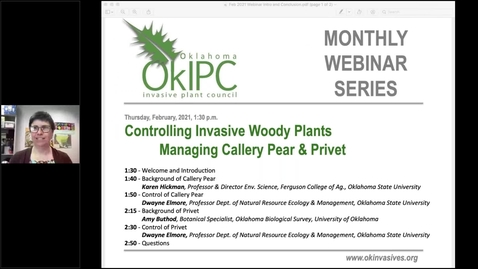 Thumbnail for entry Oklahoma Invasive Plant Council - February 2021 Webinar