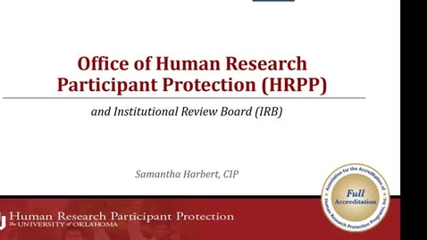 Thumbnail for entry OnPoint_OUHSC Compliance and Research Training HRPP and IRB