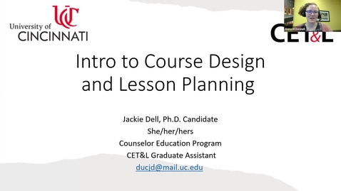 Thumbnail for entry Intro to Course Design and Lesson Planning  with Jackie Dell