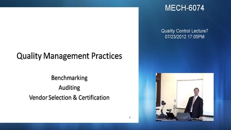 Thumbnail for Quality Control - Lecture 07