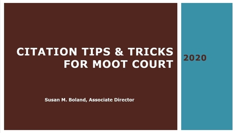 Thumbnail for Tips &amp; Tricks for Citation for Moot Court Part 2