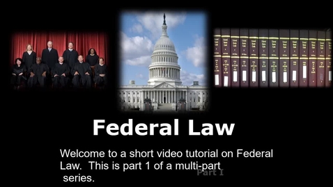 Thumbnail for Federal Law Part 1: Overview of Constitutions &amp; Statutes