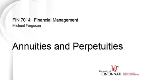 Thumbnail for entry Annuities and Perpetuities
