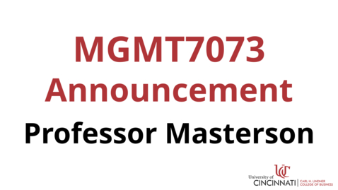 Thumbnail for entry MGMT 7073 Module 1 Announcement