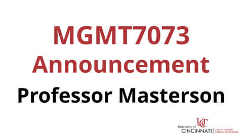 Thumbnail for MGMT 7073 Module 1 Announcement