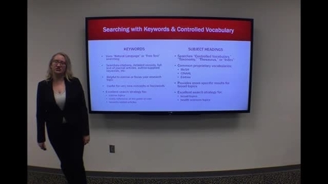 Thumbnail for Keywords and Subject Headings - Clip from HSL Introduction to Literature Searching