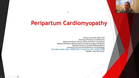 Thumbnail for Peripartum Cardiomyopathy Dr. Vierecke