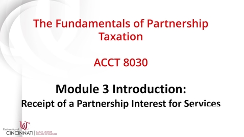 Thumbnail for ACCT8030 Module 3 Introduction