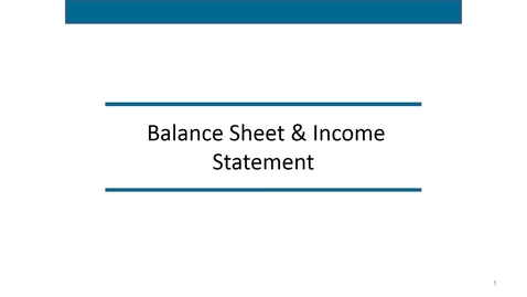 Thumbnail for entry Accounting 7012 Module 5 L3 Balance Sheet and Income Statement