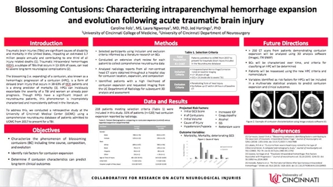 Thumbnail for Folz, C. Blossoming Contusions: Characterizing intraparenchymal hemorrhage expansion and evolution following acute traumatic brain injury