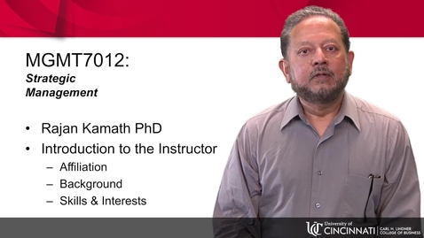 Thumbnail for MGMT 7012 Professor Introduction
