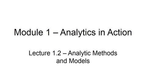 Thumbnail for entry BANA2082 White L1.2 Analytic Methods and Models