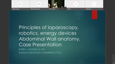 Thumbnail for entry Principles of Laparoscopy, Robotics, Energy Devices,  Abdominal Wall Anatomy