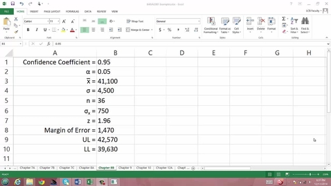 Thumbnail for entry Interval Estimation (Sigma Known) Illustrated Example